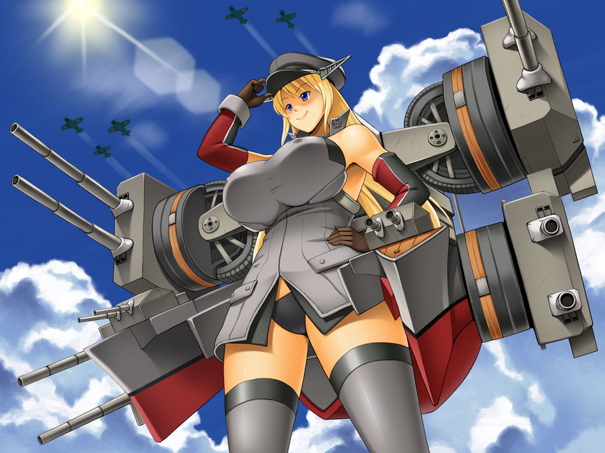 bismarck_(kantai_collection) breasts giantess huge_breasts kantai_collection kawanuma_uotsuri