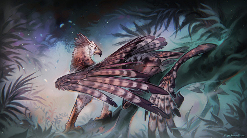 abstract_background accipitrid accipitriform anthro avian beak biceps bird blue_eyes branch brown_body claws clothing dark_body eagle equid equine european_mythology falcon falconid feathered_wings feathers feet feral forest greek_mythology gryphon harpy hi_res hippogriff horse leaf legwear lukasz_(lukka9090) male mammal muscular muscular_anthro muscular_male muscular_thighs mythological_avian mythological_creature mythology nature nature_background outside plant sitting solo talons tan_body thigh_highs tigersnowflake toes tree wings