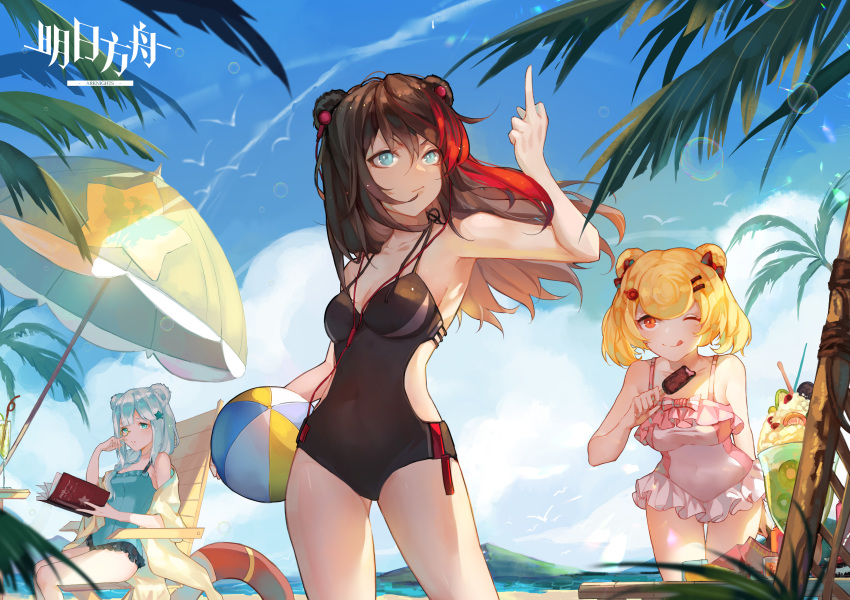 arknights bikini gum_(arknights) istina_(arknights) swimsuit xixi_(xixi-jun) zima_(arknights)