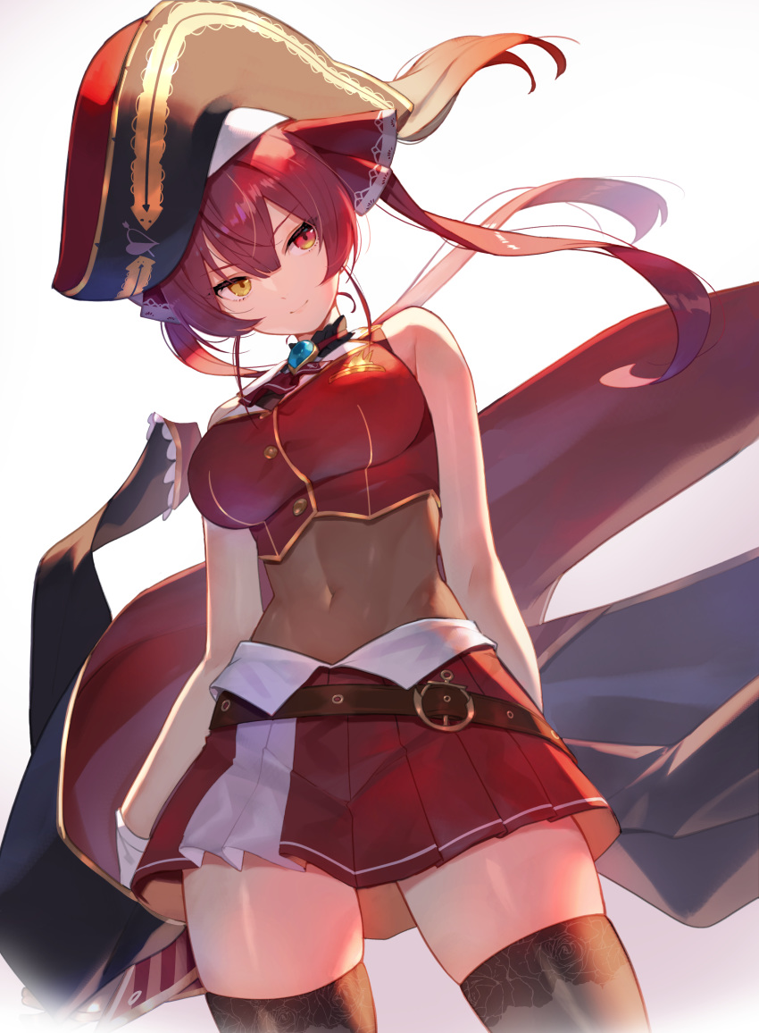 eyepatch heterochromia hololive houshou_marine sukocchi thighhighs