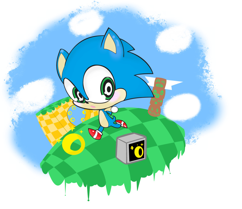 absurd_res alpha_channel anthro blue_body blue_fur blue_hair cloud eulipotyphlan fur green_eyes hair hedgehog hi_res male mammal outside power_ring ring sega sky solo sonic_the_hedgehog sonic_the_hedgehog_(series) tailsdoll5