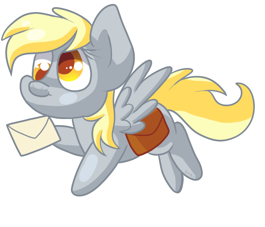 alpha_channel bag blonde_hair derp_eyes derpy_hooves equid equine feathered_wings feathers female feral friendship_is_magic fur grey_body grey_feathers grey_fur hair hasbro hi_res letter long_hair mammal my_little_pony mythological_creature mythological_equine mythology pegasus simple_background smile solo transparent_background wings yellow_eyes zoiby