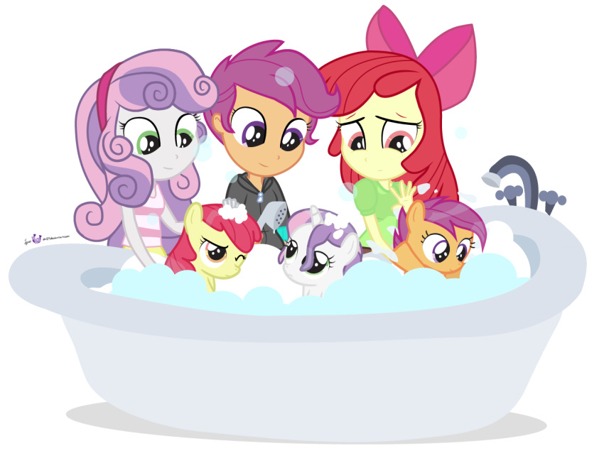 accessory alpha_channel amber_eyes apple_bloom_(eg) apple_bloom_(mlp) bathing bathtub bow_(feature) bow_accessory bow_ribbon cleaning clothing cutie_mark_crusaders_(eg) cutie_mark_crusaders_(mlp) dm29 earth_pony equestria_girls equid equine female friendship_is_magic green_eyes group hair hair_accessory hair_ribbon hairbow hasbro hoodie horn horse human jacket mammal multicolored_hair my_little_pony mythological_creature mythological_equine mythology pony purple_eyes purple_hair red_hair ribbons scootaloo_(eg) scootaloo_(mlp) simple_background square_crossover sweetie_belle_(eg) sweetie_belle_(mlp) topwear transparent_background two_tone_hair unicorn