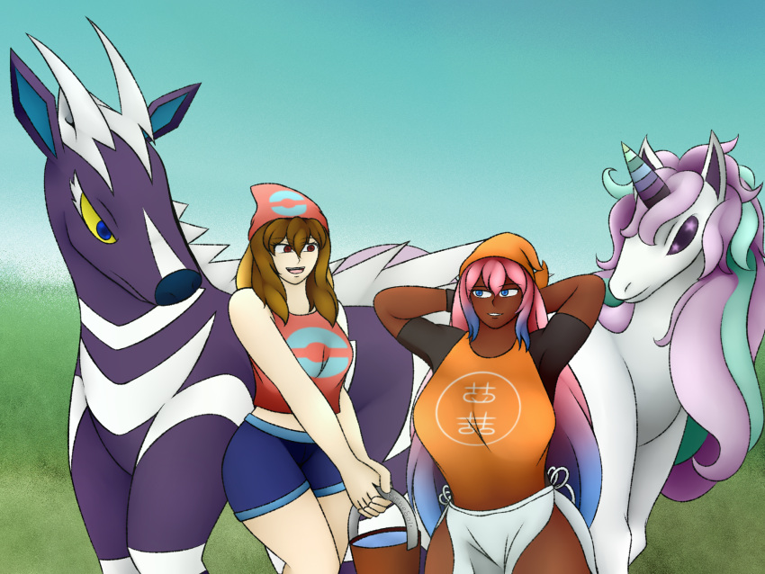 4:3 female fthesalt galarian_form galarian_rapidash generation_5_pokemon generation_8_pokemon hi_res human judette_juston mammal ming-ming nintendo pokemon pokemon_(species) regional_form_(pokemon) shiny_pokemon tagme zebstrika