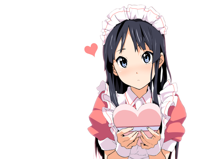 akiyama_mio black_hair eto horiguchi_yukiko k-on! maid white