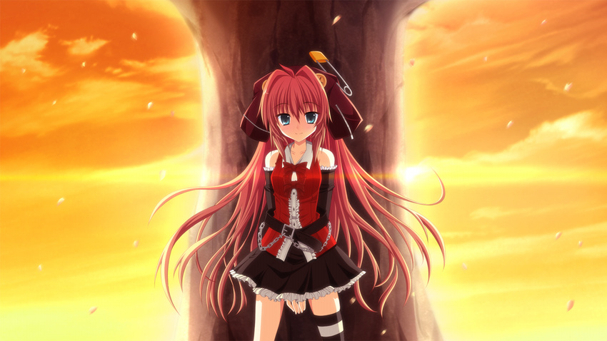 fortissimo//akkord:bsusvier game_cg long_hair ooba_kagerou red_hair satomura_momiji sunset