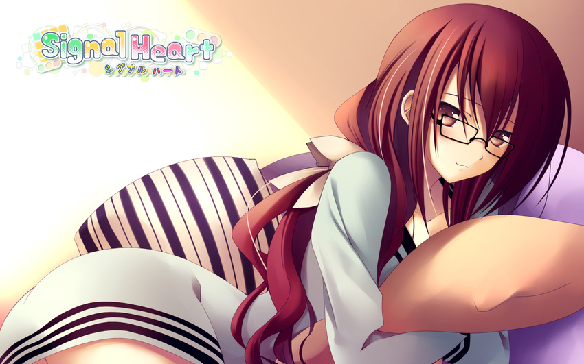 blush glasses signal_heart takatsukasa_chisa zinno