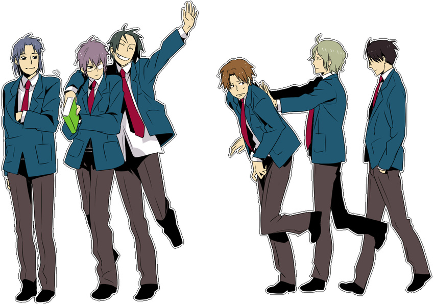 6+boys aarue asahina_mitsuru asakura_ryou book computer_club_president_(suzumiya_haruhi) genderswap_(ftm) imageboard_desourced kimidori_emirio kita_high_school_uniform male_focus multiple_boys nagato_yuuki non-web_source rule_63 school_uniform student_council_president_(suzumiya_haruhi) suzumiya_haruhi_no_yuuutsu tsuruya-senpai winter_uniform