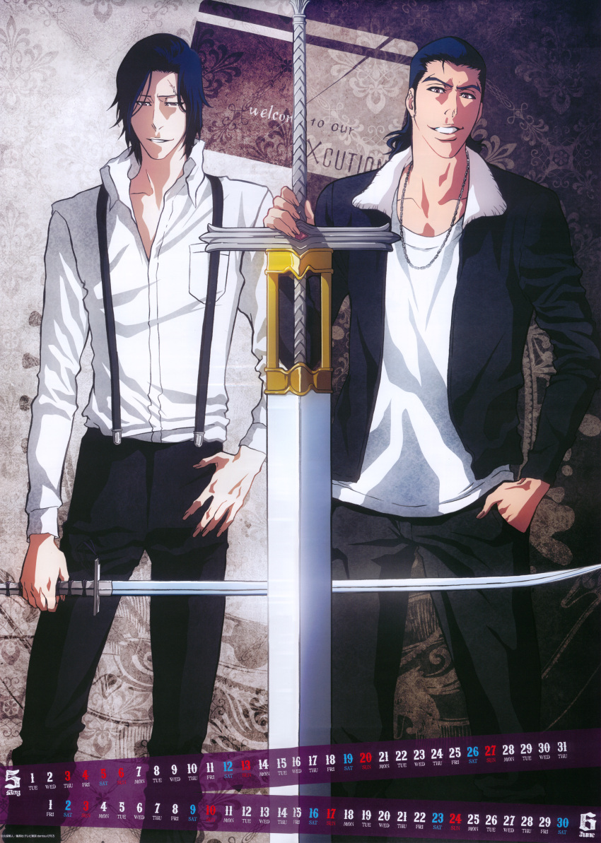 2boys absurdres bleach ginjou_kuugo highres ishikawa_tomomi male_focus multiple_boys official_art photoshop_(medium) tsukishima_shuukurou