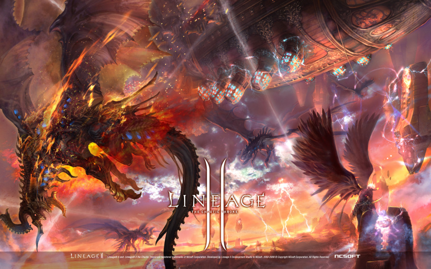 dragon feathers kamael lightning lineage_2 scene ship wing