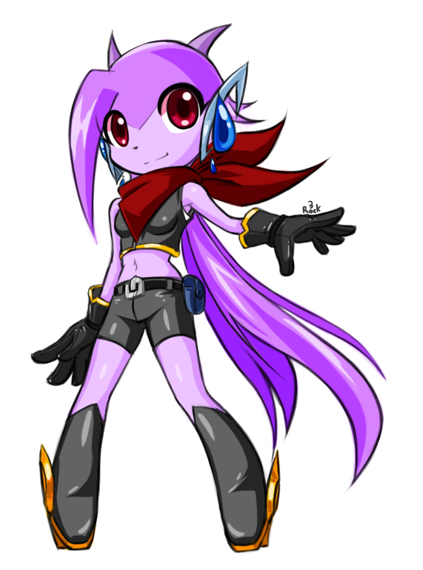 2016 absurd_res anrock3 anthro aquatic_dragon boots breasts clothed clothing dragon female footwear freedom_planet galaxytrail gloves hair handwear hi_res hybrid long_hair mammal marine midriff mythological_creature mythological_scalie mythology navel non-mammal_breasts purple_hair sash_lilac scalie scarf simple_background solo white_background