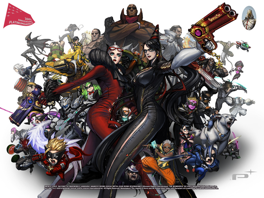 6+boys 6+girls age_difference ahoge ai_rin all_4_one_(bayonetta) anniversary arm_strap armor avatar:_the_last_airbender avatar_legends bayonetta bayonetta_(series) bayonetta_2 beard beehive_hairdo big_bull_crocker black_baron black_hair blonde_hair blue_eyes blue_hair bodysuit bow bowtie brass_knuckles breasts buckle card cereza chainsaw character_request chibi claw_(weapon) colored_skin company_connection cornrows crossed_arms crossover dark_skin domino_mask dual_wielding durga_(max_anarchy) earrings edgar_oinkie electricity english_text enzo eyelashes eyewear_on_head facial_hair feathers finger_on_trigger fingerless_gloves food foreshortening fruit fur_trim glasses gloves glowing glowing_eyes goggles goggles_on_head green_hair gun hair_ribbon handgun hat headset helmet highres holding horns immorta jack_cayman jeanne_(bayonetta) jewelry jumping korra large_breasts legs_apart leonhardt_victorion lips lipstick logo loki_(bayonetta) long_hair looking_at_viewer luka_redgrave madworld makeup mask mathilda max_anarchy maximillian_caxton metal_gear_(series) metal_gear_rising:_revengeance mole mole_under_mouth mugen_kouro multicolored_hair multiple_boys multiple_girls muscular necklace nikolai_dmitri_bulygin official_art official_wallpaper open_mouth outstretched_arm photoshop_(medium) pink_skin platinumgames_inc. polar_bear_dog ponytail power_armor purple_hair raiden_(metal_gear) red_eyes red_lips ribbon riding rifle robot rodin sam_gideon scarborough_fair_(bayonetta) sheath sheathed short_hair side_slit simple_background skull spiked_hair standing streaked_hair sunglasses sword tattoo the_legend_of_korra the_wonderful_101 torn_clothes two-tone_hair vanquish_(game) very_long_hair watermelon weapon white_background white_hair wonder_black wonder_blue wonder_director wonder_green wonder_pink wonder_red wonder_white wonder_yellow yuri_(mugen_kouro) zero_(max_anarchy)