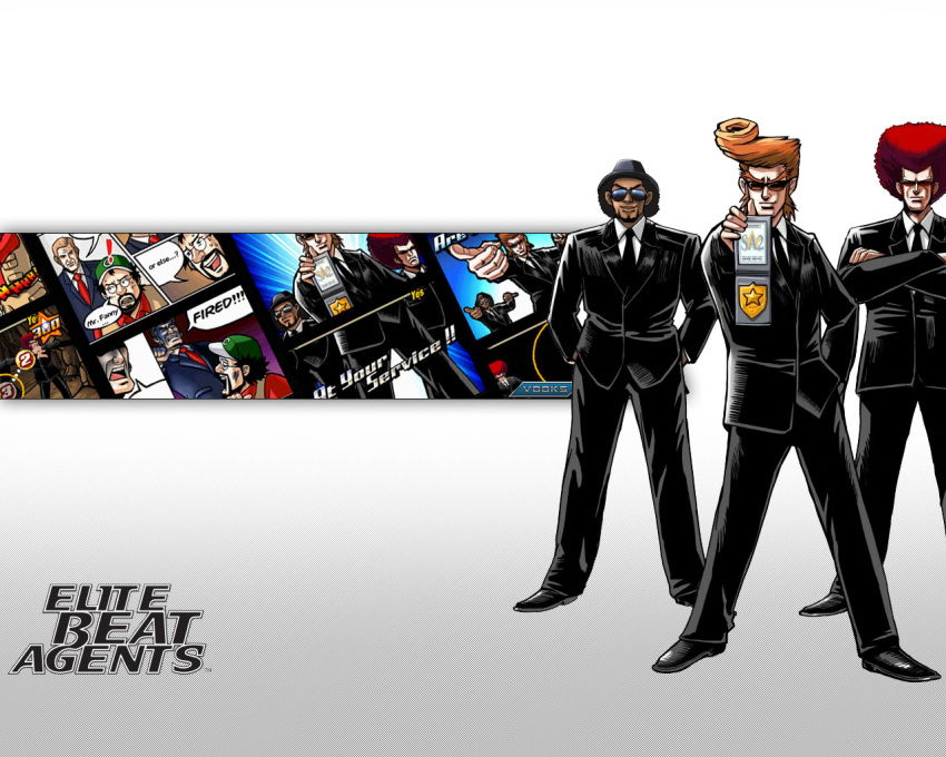 5boys agent_derek agent_j agent_morris chris_silverscreen elite_beat_agents mr._fanny multiple_boys photoshop_(medium)