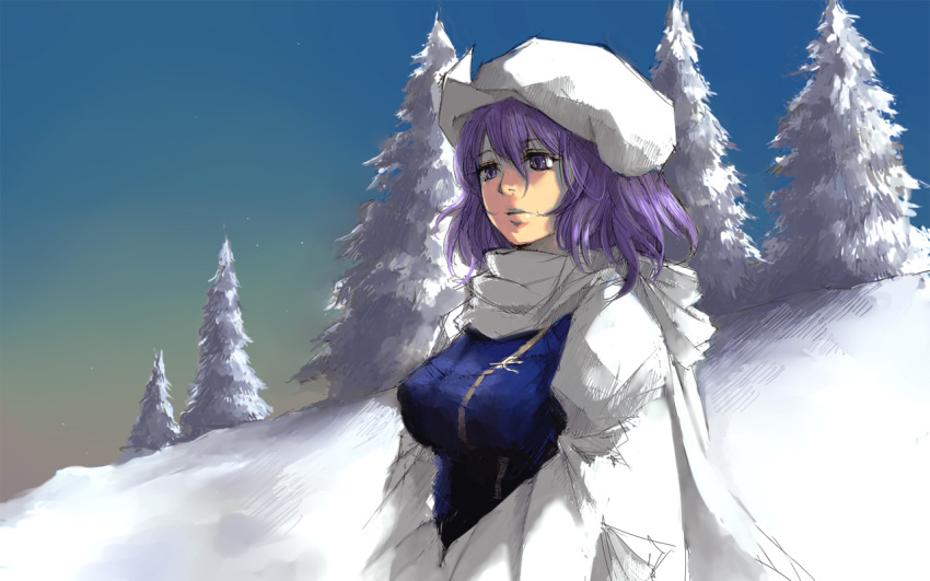 bad_id bad_pixiv_id female goldregen hat letty_whiterock short_hair snow solo touhou