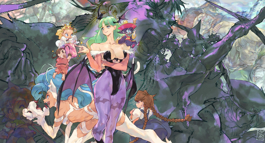 2022 4boys 6+girls absurdres all_fours anger_vein animal_ears animal_hands animal_print anita_(vampire) arms_up bare_shoulders bat_print bat_wings blonde_hair blue_eyes blue_hair boots bracelet braid breasts brown_hair bx-02_blodia capcom capcom_fighting_collection cat_ears cat_girl cat_tail chibi chinese_clothes chun-li claws cleavage clothing_cutout collarbone crossed_arms crown cyberbots devilot_de_deathsatan_ix doll dougi dress feet felicia_(vampire) fighting_stance forehead gem green_eyes green_hair guile happy hat headless_doll heart_cutout hibiki_dan highres jewelry jiangshi jumping kasugano_sakura kicking lei_lei lolicon long_braid long_hair looking_back m._bison mecha medium_breasts monster_girl morrigan_aensland multiple_boys multiple_girls muscular muscular_male no_eyebrows oerba_yun_fang official_art open_mouth outstretched_arms pantyhose pinkiri pocket_fighter print_pantyhose puffy_sleeves purple_legwear qingdai_guanmao revealing_clothes robot ryu_(street_fighter) school_uniform shirt shouting signature skirt smile smug soldier spiked_bracelet spikes squatting street_fighter street_fighter_ii_(series) tail tamio tan tank_top tao_(warzard) teeth tiara upper_teeth_only vampire_(game) warzard white_dress white_fur white_shirt wings