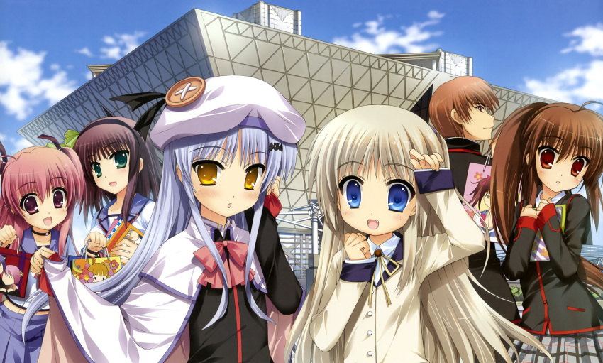 angel_beats! crossover fujima_takuya hat little_busters! nakamura_yuri natsume_kyosuke natsume_rin noumi_kudryavka seifuku yui_(angel_beats!)