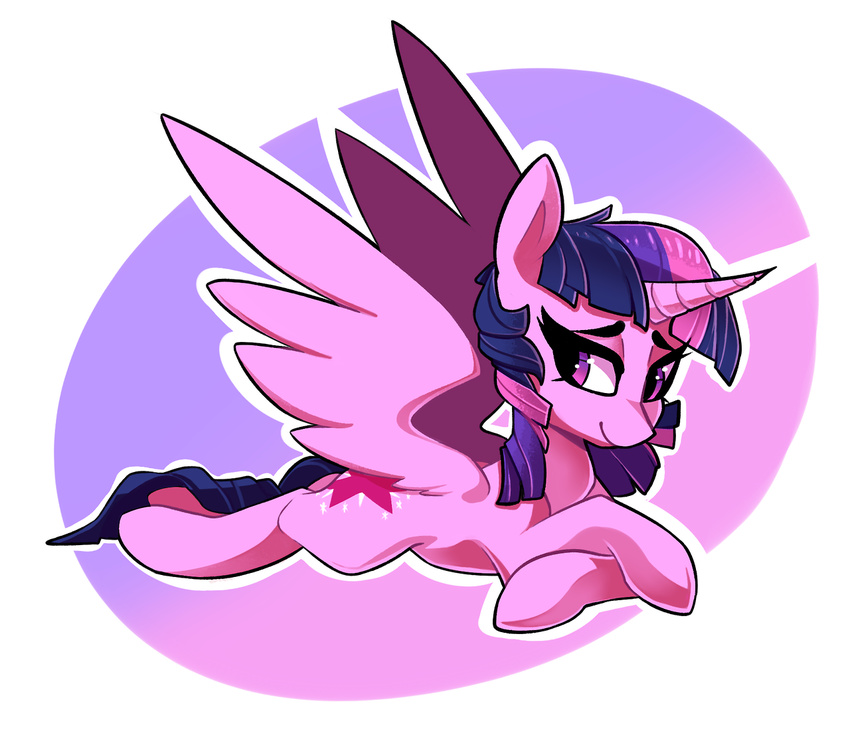 2017 alicorn better_version_at_source cutie_mark digital_media_(artwork) equid equine eyebrows eyelashes feathered_wings feathers female feral friendship_is_magic hair hasbro hooves horn horse lilfunkman mammal multicolored_hair my_little_pony mythological_creature mythological_equine mythology pony purple_eyes simple_background smile solo sourspot twilight_sparkle_(mlp) wings