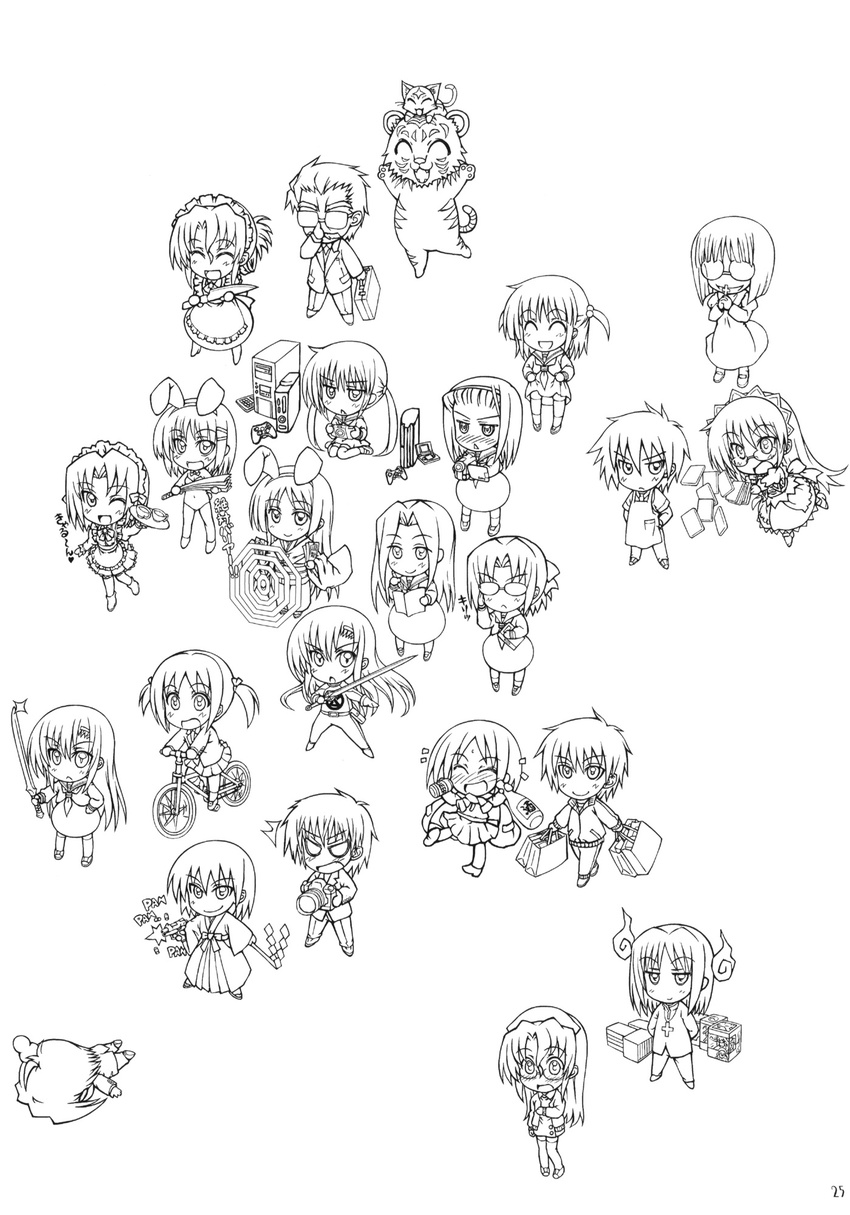 chibi focke_wulf hayate_no_gotoku! monochrome super_flat_lolinitron