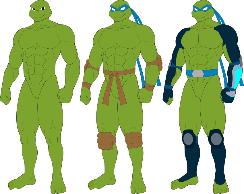 2020 5_toes abs alpha_channel anthro armor darkshiner8 feet fingers green_body hi_res humanoid leonardo_(tmnt) male muscular ninja nude pecs reptile scalie shell-less simple_background solo sparksstars technology teenage_mutant_ninja_turtles teenage_mutant_ninja_turtles_(2003) toes transparent_background turtle warrior