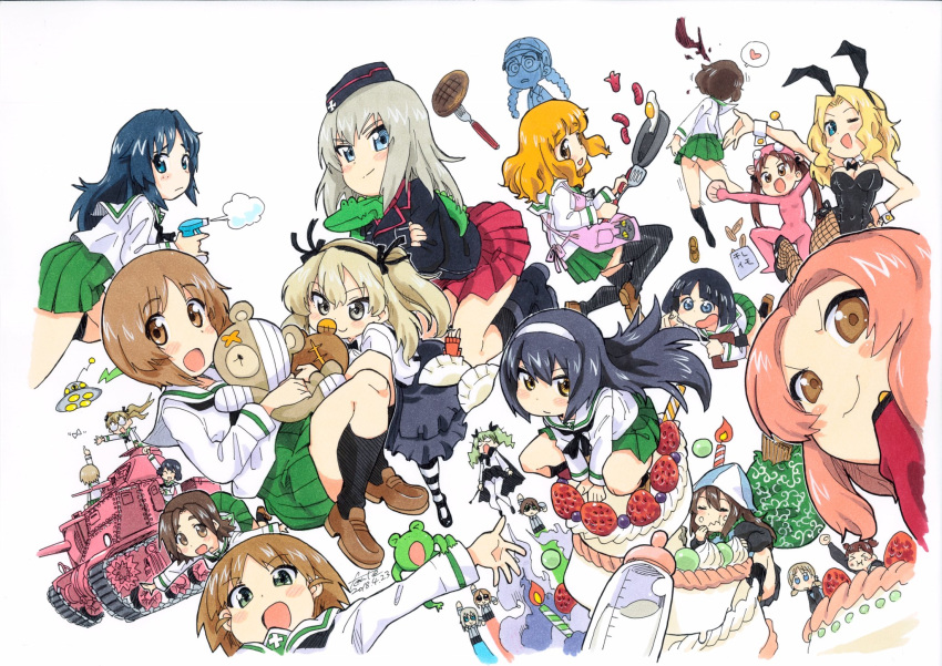 >_< 6+girls :d :t aki_(girls_und_panzer) akiyama_yukari anchovy_(girls_und_panzer) anglerfish_costume animal_ears animal_print anzio_school_uniform apron arm_support arm_up armband arms_up artist_name baby_bottle bandages birthday_cake black_bow black_cape black_eyes black_footwear black_hair black_jacket black_leotard black_neckwear black_pantyhose black_ribbon black_skirt black_socks black_thighhighs blank_eyes blonde_hair blood blouse blue_eyes blue_hair blue_headwear blue_jacket blue_skirt blunt_bangs blush_stickers bodysuit boko_(girls_und_panzer) boots bottle bow bowtie breasts brown_eyes brown_footwear brown_hair bug butterfly cake candle cape casual cat_print cleavage clipboard closed_eyes closed_mouth collared_shirt commentary_request cooking cover_image covered_navel dated detached_collar dress_shirt drill_hair egg fake_animal_ears fanta_(the_banana_pistols) fish_costume fish_hat fishnet_legwear fishnets floating flying food food_art food_on_face freckles frog frown fruit frying_pan fukuda_haru girls_und_panzer glasses green_eyes green_hair green_skirt grey_hair hair_intakes hair_ribbon hairband hand_on_own_hip hat heart helmet high_heel_boots high_heels highres holding holding_clipboard holding_riding_crop holding_stuffed_toy itsumi_erika jacket kadotani_anzu kay_(girls_und_panzer) keizoku_military_uniform kuromorimine_military_uniform leaning_forward leg_up leotard light_brown_hair loafers long_sleeves looking_at_viewer looking_back m3_lee maruyama_saki mary_janes medium_breasts medium_skirt mika_(girls_und_panzer) mikko_(girls_und_panzer) military military_vehicle miniskirt motion_lines motor_vehicle multiple_girls neckerchief nishizumi_miho nosebleed ooarai_school_uniform oono_aya opaque_glasses open_mouth orange_eyes orange_hair panties pantyhose pantyshot parody parted_bangs photo_(object) pink_apron pink_bodysuit pink_headwear playboy_bunny pleated_skirt powerpuff_girls print_apron rabbit_ears raglan_sleeves raised_fist red_hair red_jacket red_shirt red_skirt reizei_mako ribbon riding riding_crop rosehip_(girls_und_panzer) round_eyewear sakaguchi_karina sausage sawa_azusa school_uniform serafuku shimada_arisu shirt shoes short_twintails side_ponytail signature simple_background skirt smile smirk smoke socks sono_midoriko spatula spoken_heart squatting squeeze_bottle st._gloriana's_military_uniform standing strapless strapless_leotard strawberry striped_clothes striped_thighhighs stuffed_animal stuffed_crocodile stuffed_toy suspender_skirt suspenders takebe_saori tako-san_wiener tank teddy_bear thighhighs traditional_media tulip_hat twin_drills twintails ufo underwear unworn_shoes utsugi_yuuki v-shaped_eyebrows v_arms white_background white_hairband white_legwear white_panties white_shirt wrist_cuffs yamagou_ayumi