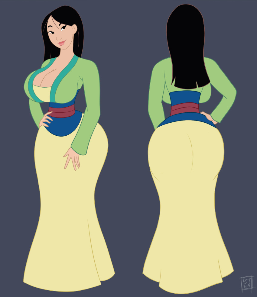 1girls 2019 alternate_ass_size alternate_breast_size asian asian_female ass ass_in_dress backboob big_ass black_eyes black_hair bootijuse breasts bubble_ass bubble_butt cleavage clothed curvy disney disney_princess dress fa_mulan female female_only female_protagonist front_view hand_on_hip head_tilt hourglass_figure huge_ass huge_breasts human large_ass large_breasts lipstick long_hair mulan multiple_views pose princess rear_view seductive signature smile solo standing straight_hair text thick_thighs thin_waist voluptuous wasp_waist watermark wide_hips yellow_dress