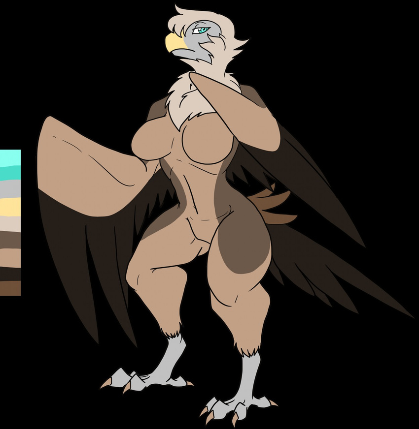 2017 4_toes :| accipitrid accipitriform anisodactyl anthro athletic athletic_anthro athletic_female avian avian_feet beak biped bird black_background black_body black_feathers blue_eyes breasts brown_body brown_countershading brown_feathers cheek_tuft chest_tuft claws color_swatch cool_colors countershade_face countershade_torso countershading digital_media_(artwork) digitigrade facial_tuft feather_hair feather_mane feather_tuft feathers featureless_breasts featureless_crotch feet female full-length_portrait grey_beak grey_body grey_countershading grey_skin head_tuft hi_res himalayan_vulture looking_at_viewer mane model_sheet multicolored_body multicolored_feathers nat-cha non-mammal_breasts nude old_world_vulture portrait pseudo_hair pseudo_mane reverse_countershading simple_background solo standing tail tail_feathers talons tan_body tan_feathers tan_mane thick_thighs toes tuft vulture winged_arms wings yellow_beak