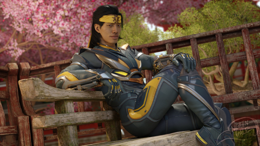 1boy 1male fully_clothed handsome handsome_man male male_only mortal_kombat mortal_kombat_1_(2023) netherrealm_studios nightin_galez no_visible_genitalia non-nude smiling_at_viewer solo solo_focus solo_male takeda_takahashi wholesome