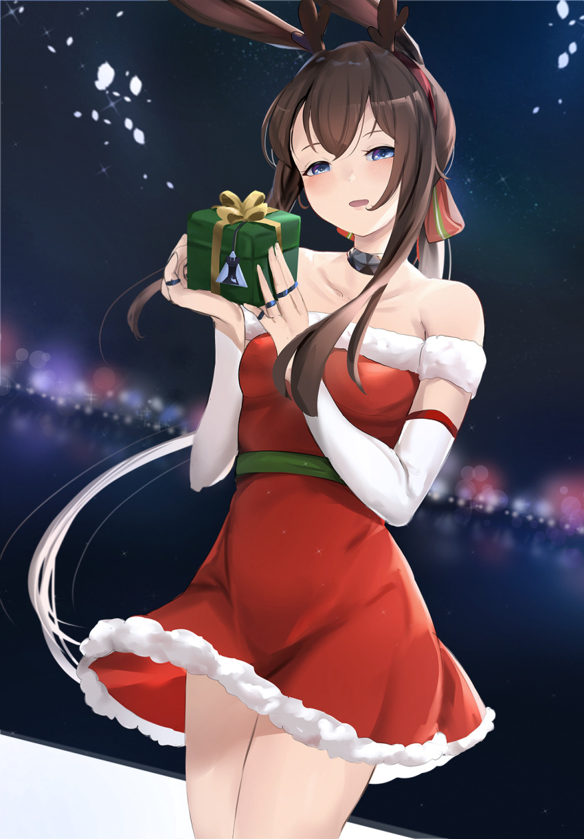 amiya_(arknights) animal_ears arknights azur_lane christmas somray