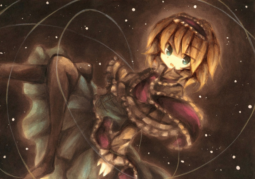 alice_margatroid blonde_hair blue_eyes pantyhose ribbons touhou wiriam07