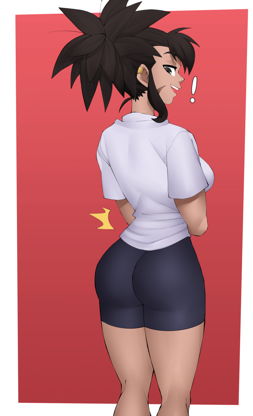 big_ass big_breasts black_eyes black_hair dragon_ball dragon_ball_super dragon_ball_xenoverse dragon_ball_z female female_only female_saiyan flytrapxx happy happy_female kinoko_(flytrapxx) oc original original_character saiyan saiyan_girl scars sketch