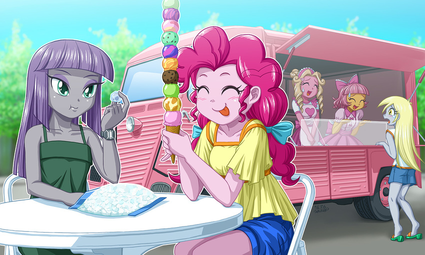 5girls derpy_hooves fawn_doo ice ice_cream marcie_pan maud_pie multiple_girls my_little_pony my_little_pony_equestria_girls my_little_pony_friendship_is_magic personification pinkie_pie_(mlp) tagme uotapo van