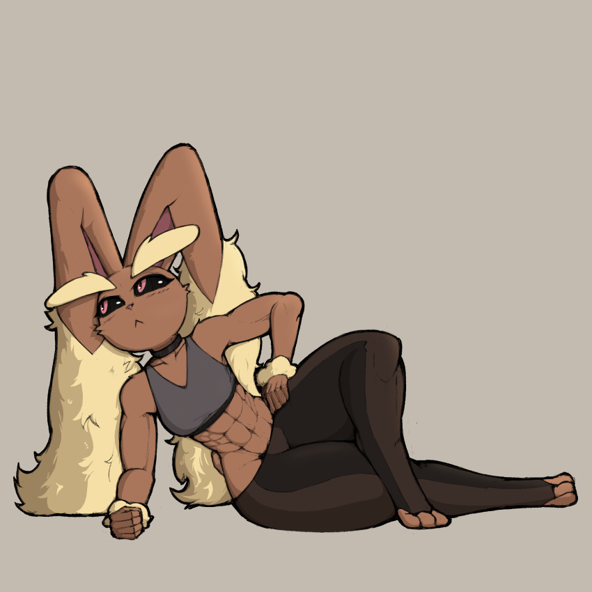 1:1 2021 abs anthro ass black_sclera blush bottomwear bra breasts brown_body clothed clothing digital_media_(artwork) english_text female freepancakes fur generation_4_pokemon hi_res lagomorph lopunny lulu_(eztarg3t) lying mammal muscular muscular_anthro muscular_female nintendo on_side pants pokemon pokemon_(species) red_eyes signature simple_background solo sports_bra text thick_thighs tight_clothing underwear wide_hips yoga_pants