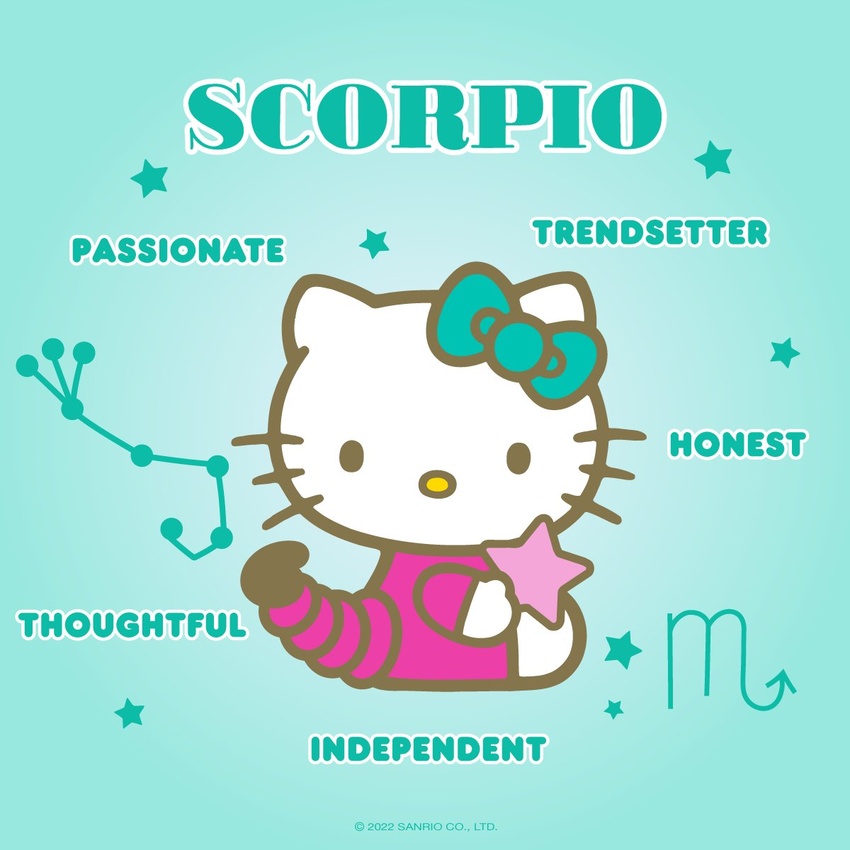 1:1 2022 anthro astrological_symbol barefoot big_head big_text black_eyes black_tail bow_(feature) bow_accessory clothed clothing constellation cosplay costume domestic_cat ear_bow english_text feet felid feline felis female fur green_background hello_kitty_(character) hello_kitty_(series) hi_res holding_object holding_star list long_tail looking_aside looking_at_viewer mammal mouthless multicolored_tail o_o official_art on_ground purple_tail round_eyes round_head round_nose sanrio scorpio_(symbol) scorpio_(zodiac) scorpion_tail scorpius_(constellation) simple_background simple_eyes sitting solo star_(shape) stinger symbol tail text toony unknown_artist western_zodiac western_zodiac_symbol whiskers white_body white_ears white_fur wide_eyed young zodiac_sign zodiac_symbol