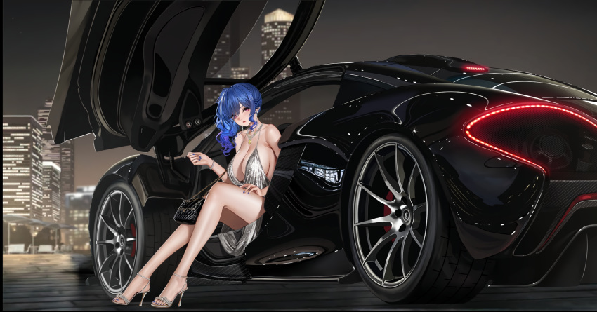 anthro azur_lane building car city dress st._louis_(azur_lane) yunsang