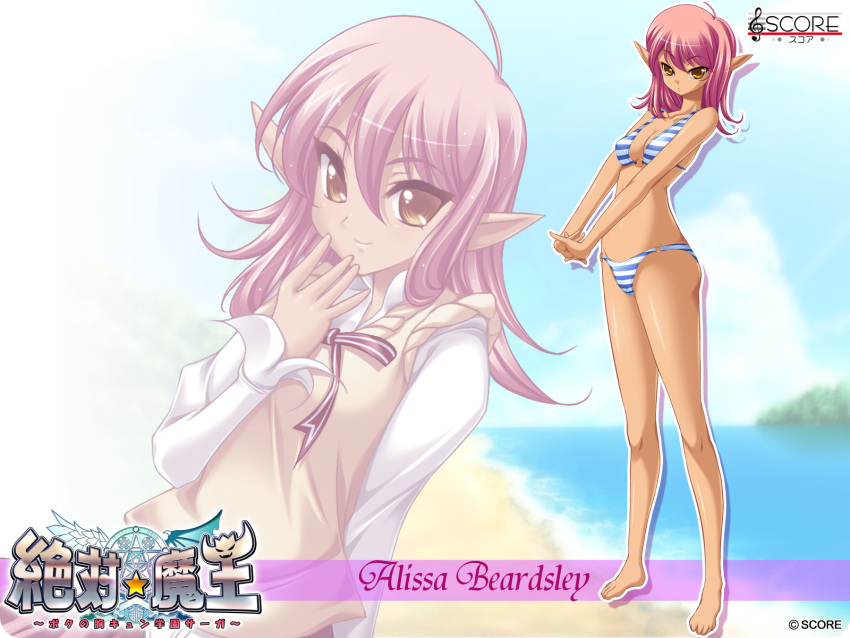 alissa_beardsky bikini elf nanasube_juuji score swimsuits wallpaper zettai_maou