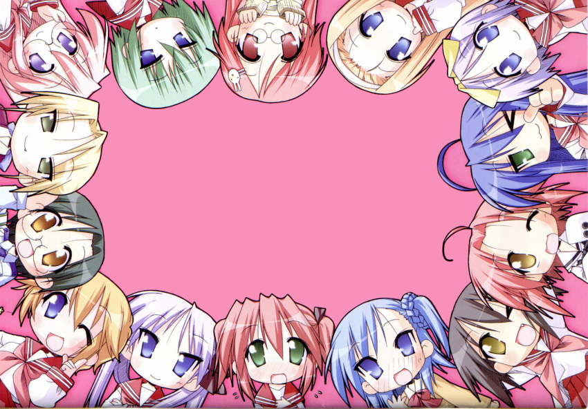 group hiiragi_kagami hiiragi_tsukasa iwasaki_minami izumi_konata kobayakawa_yutaka kogami_akira kuroi_nanako kusakabe_misao lucky_star minegishi_ayano miyakawa_hikage miyakawa_hinata patricia_martin takara_miyuki tamura_hiyori