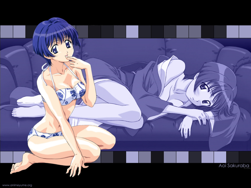 ai_yori_aoshi aoi_sakuraba bikini blush blush highres sakuraba_aoi short_hair swimsuit wallpaper