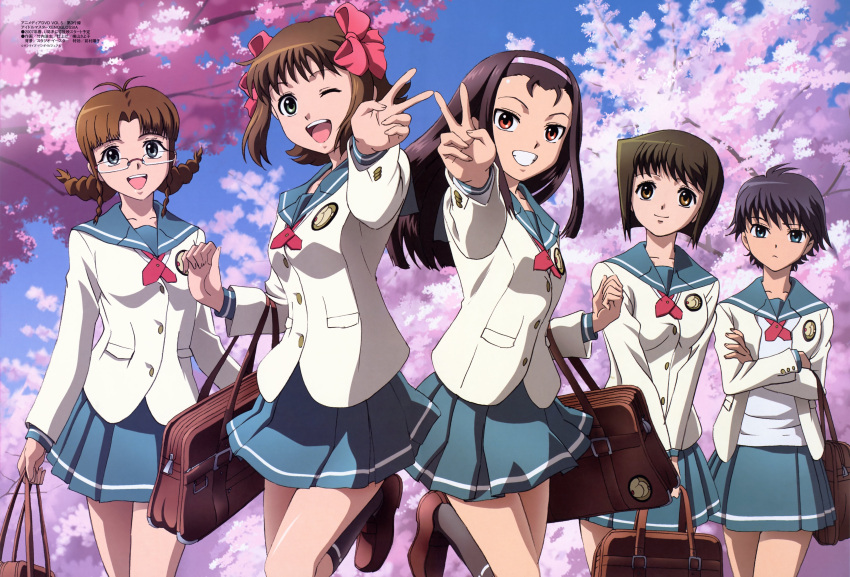 akizuki_ritsuko amami_haruka duplicate hagiwara_yukiho idolmaster kikuchi_makoto minase_iori school_uniform takeuchi_hiroshi xenoglossia