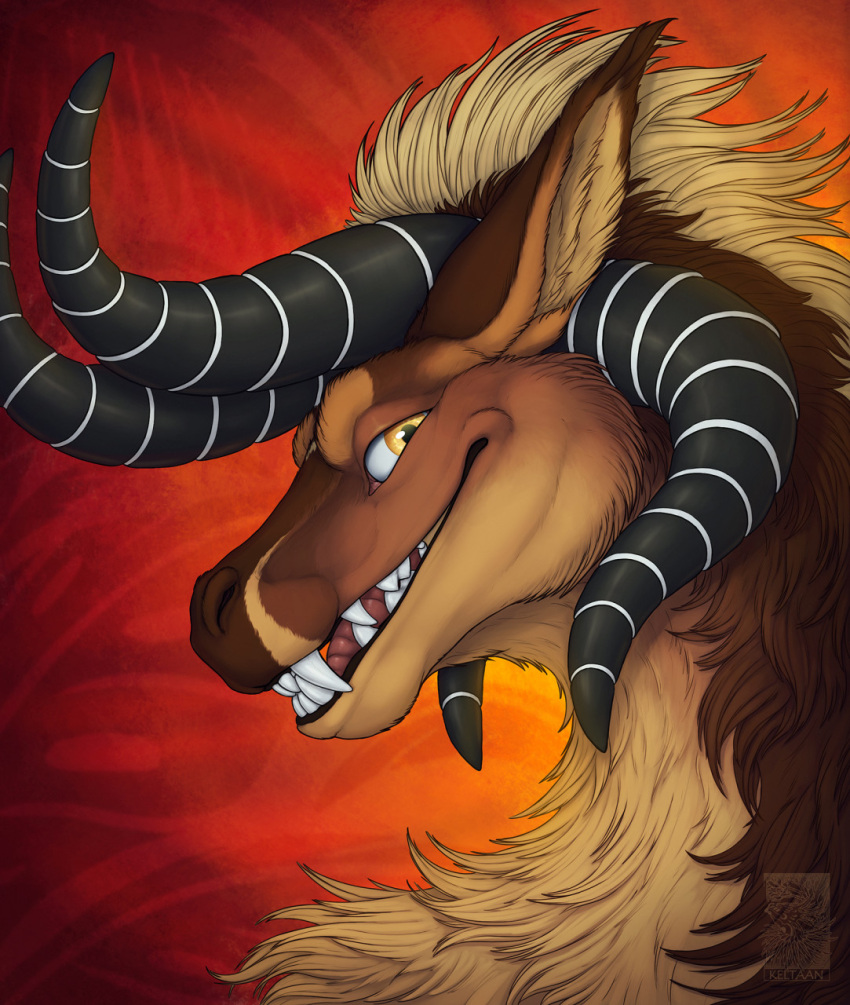 2022 brown_body brown_fur digital_media_(artwork) dragon fur furred_dragon furred_scalie hi_res horn keltaan looking_at_viewer mythological_creature mythological_scalie mythology open_mouth scalie smile teeth tongue yellow_eyes