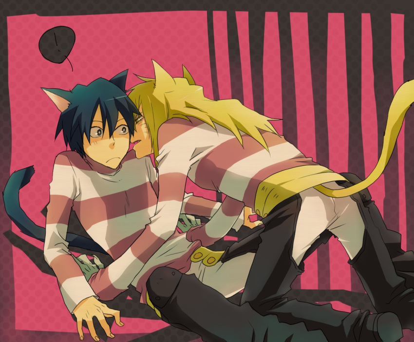 2boys animal_ears cat_ears cat_tail catboy multiple_boys shonen_ai simon tail tengen_toppa_gurren_lagann viral yaoi