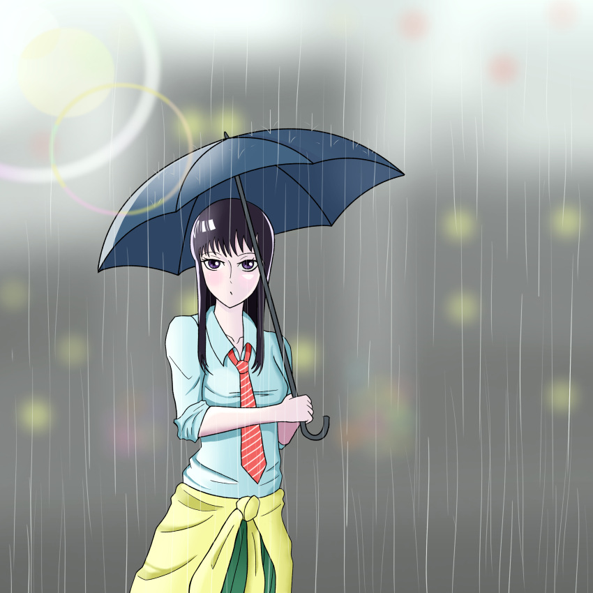 absurdres artist_request female highres holding koi_wa_ameagari_no_you_ni looking_at_viewer rain school_uniform solo source_request tachibana_akira umbrella uniform