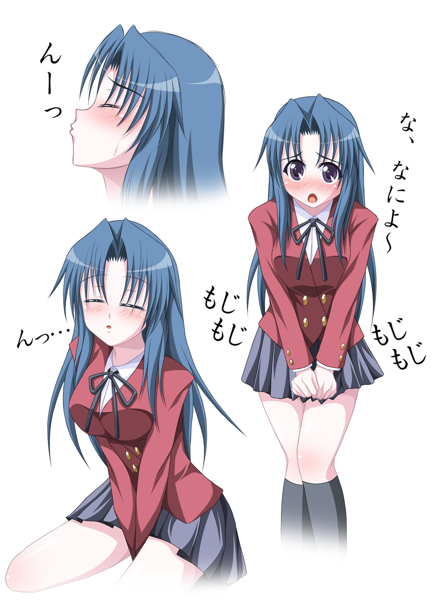 bad_id bad_pixiv_id blue_hair blush expressions female highres incoming_kiss kawashima_ami long_hair oohashi_high_school_uniform purple_eyes school_uniform solo toradora! translated yuunagi_kanade