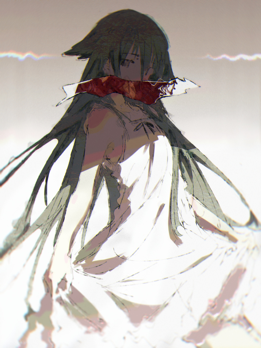 absurdres akaneyume blood blood_on_face camisole female flat_chest green_hair highres long_hair saya_(saya_no_uta) saya_no_uta tagme very_long_hair white_camisole