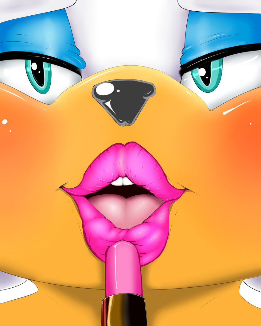 2016 4:5 anthro applying_makeup bat blue_eyeshadow close-up conditional_dnp digital_media_(artwork) digitaldomain123 eyeshadow female hi_res lips lipstick lipstick_(object) lipstick_fetish makeup mammal open_mouth personal_grooming pink_lips pink_lipstick rouge_the_bat sega solo sonic_the_hedgehog_(series) teal_eyes thick_lips