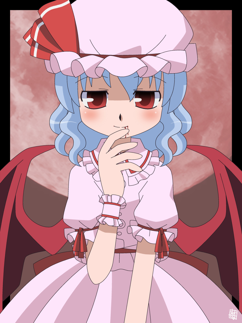 blue_hair hatomugisan remilia_scarlet touhou vampire wings