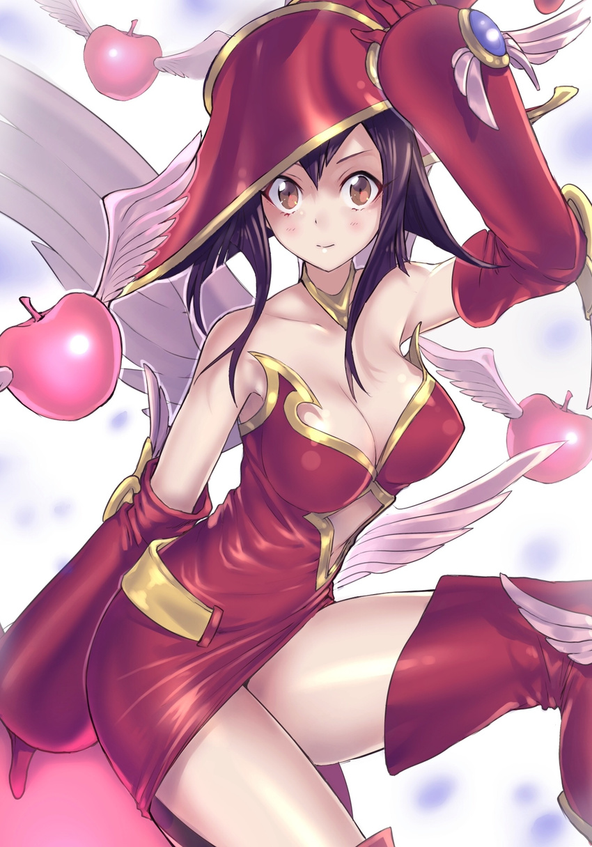 apple_magician_girl cleavage maruchi thighhighs wings witch yu-gi-oh!