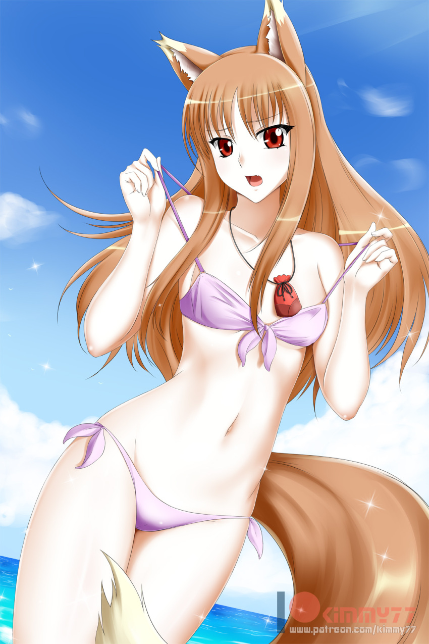 animal_ears bikini holo kimmy77 spice_and_wolf swimsuits tail