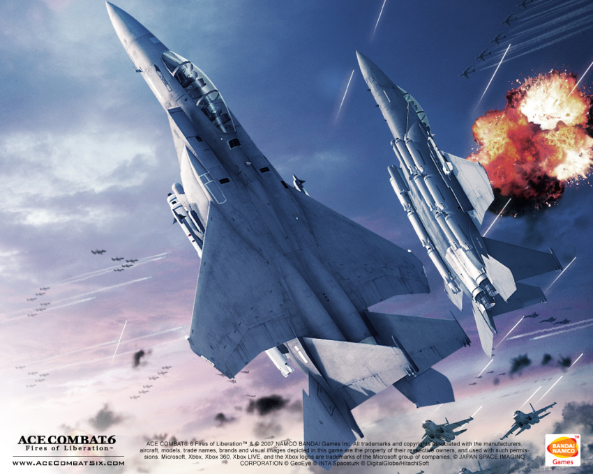 a-10 ace_combat ace_combat_6 battle f-15 missiles official_art su-33