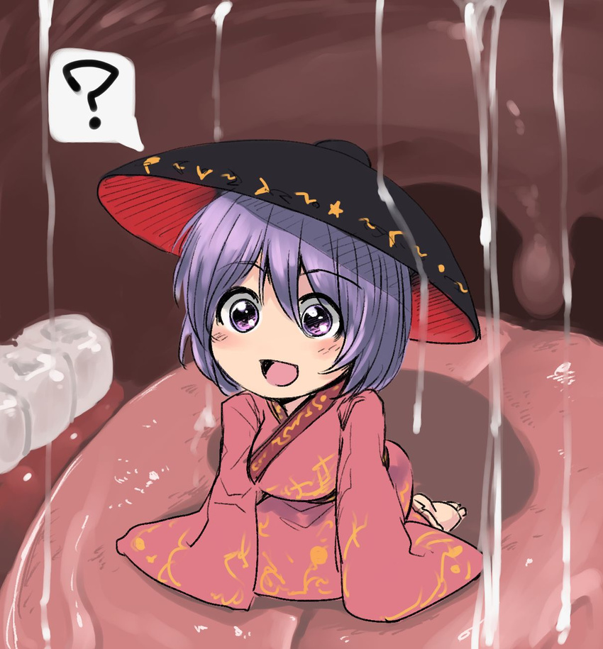 anchors bowl bowl_hat kimono minigirl open_mouth purple_hair sukuna_shinmyoumaru touhou uvula vore