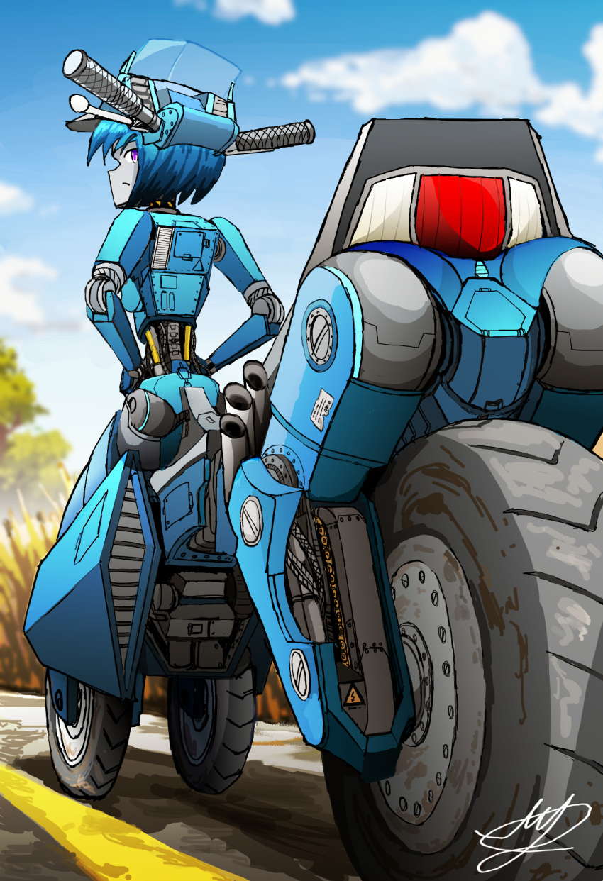 2024 android anthro exhaust exhaust_pipe female hans hi_res humanoid kitticharoench1 living_machine living_motorcycle living_vehicle machine mecha mechabare motorcycle motorcycle_taur not_furry road robot robot_humanoid taillights taur tire vehicle vehicle_humanoid vehicle_taur